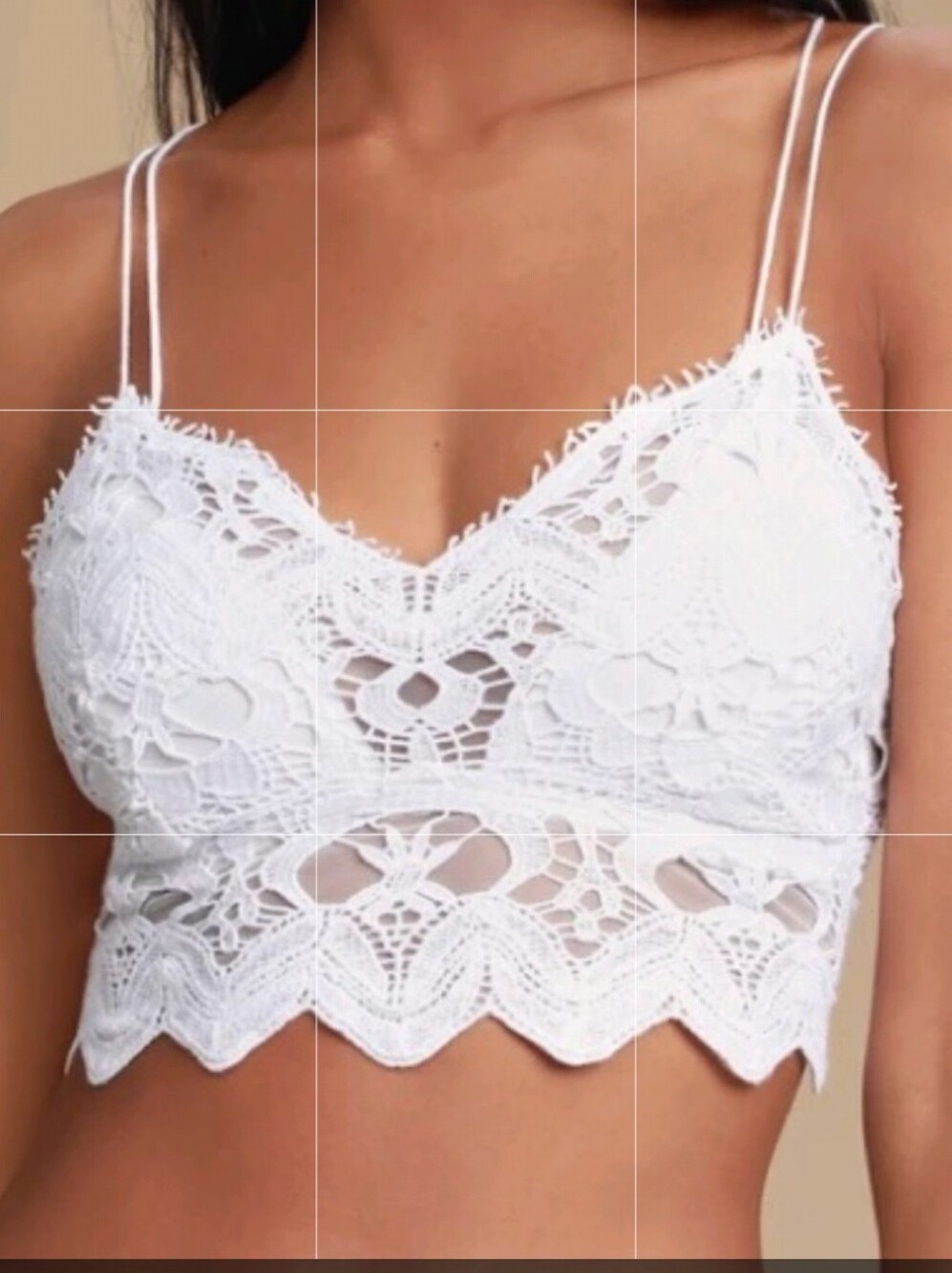 Free People White Crochet Lace Camisole Bralette